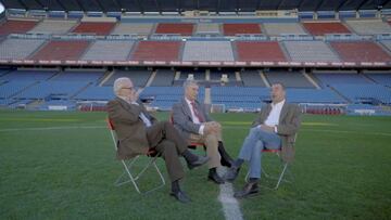 Garate y Garci en el documental sobre el Calderon &lsquo; Un cesped de 100 a&ntilde;os &rsquo;.