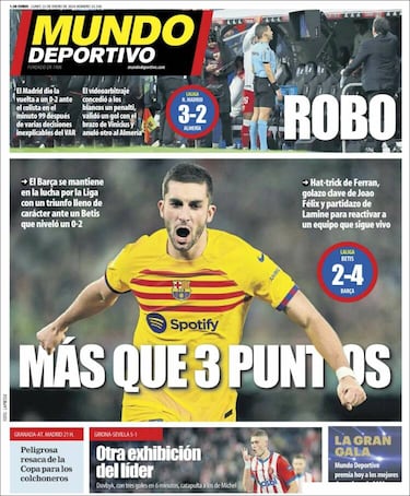 “Atraco histórico al Almería en el Bernabéu”