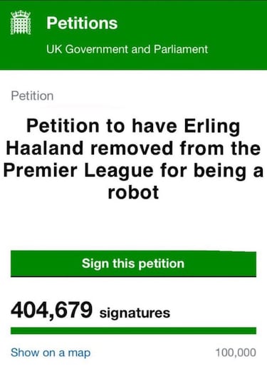 Millions sign petition to get Erling Haaland kicked out of the Premier League