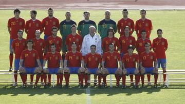 Del Bosque junto a los 23 internacionales del Mundial de Sudáfrica 2010.