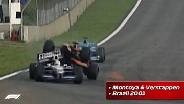 Verstappen se llev&oacute; por delante a Montoya en Brasil 2001.