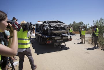 Accidente de tráfico mortal del futbolista José Antonio Reyes en la autovía A-376 de Sevilla a Utrera.