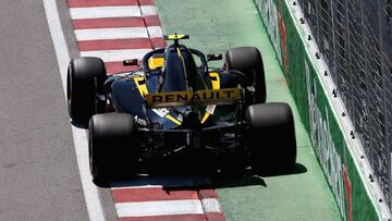 MONTREAL, QC - JUNE 09: Carlos Sainz of Spain driving the (55) Renault Sport Formula One Team RS18 on track during final practice for the Canadian Formula One Grand Prix at Circuit Gilles Villeneuve on June 9, 2018 in Montreal, Canada. Charles Coates/Getty Images/AFP
== FOR NEWSPAPERS, INTERNET, TELCOS & TELEVISION USE ONLY ==