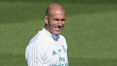 Zidane, durante el entrenamiento de este martes.