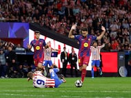 14/04/26 PARTIDO CHAMPIONS LEAGUE
CUARTOS VUELTA ESTADIO METROPOLITANO
ATLETICO DE MADRID - BARCELONA
JUGADSA EXPULSION TARJETA ROJA ERIC GARCIA FALTA A SORLOTH