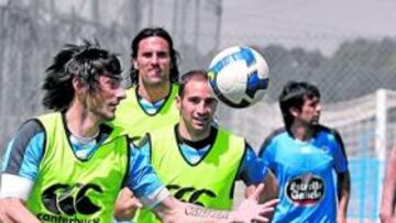 <b>SIN RUIDO. </b>El Deportivo, que trabajó en la ciudad deportiva, viajó en silencio, con la intención de sorprender al Sevilla.