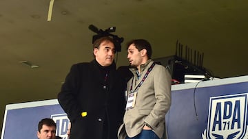 Arribas, en el palco de Santo Domingo, Alcorcón.