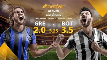 Gremio FBPA vs. Botafogo FR: alineaciones, horario, TV, estadísticas y pronósticos