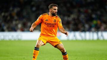 Dani Carvajal durante un partido con el Real Madrid.