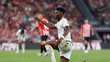 Tchouameni, durante la primera jornada del partido entre Athletic Club y Real Madrid.