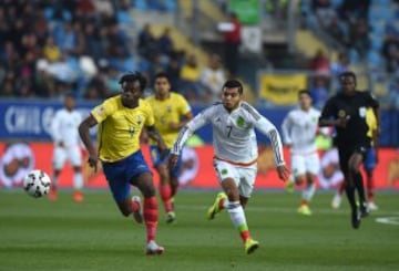 Buen ambiente en el estadio El Teniente de Rancagua en donde se enfrentan Ecuador y México. Comienzan a definirse los clasificados de la Copa América.