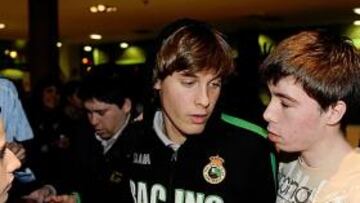 Canales, a su llegada ayer a Gijón.