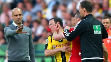 Franck Ribery y Gonzalo Castro en la última final de la Copa alemana entre Bayern Múnich y Borussia Dortmund.