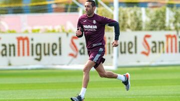 Bruno Soriano, durante el último entrenamiento del Villarreal.