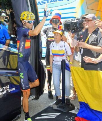 Alejandro Valverde en la salida.