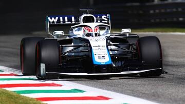 MONZA, ITALY - SEPTEMBER 05: George Russell of Great Britain driving the (63) Williams Racing FW43 Mercedes on track during qualifying for the F1 Grand Prix of Italy at Autodromo di Monza on September 05, 2020 in Monza, Italy. (Photo by Mark Thompson/Gett