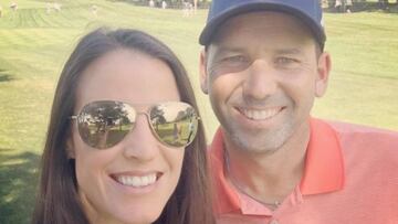 El golfista Sergio García y su mujer, la periodista Angela Akins.