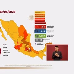 Mapa y casos de coronavirus en México por estado: 22 de marzo