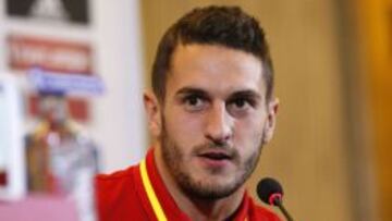 Koke, en rueda de prensa.