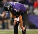 Joe Flacco jugó lesionado el último drive contra los Rams