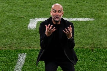 Pep Guardiola, entrenador del Manchester City, en la final de la Champions League.