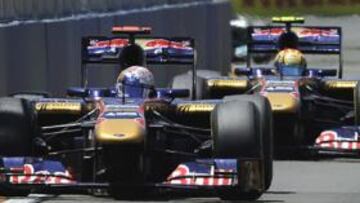 <b>DUELO FRATRICIDA. </b>Buemi, en la imagen delante, y Alguersuari luchan duramente en cada carrera.