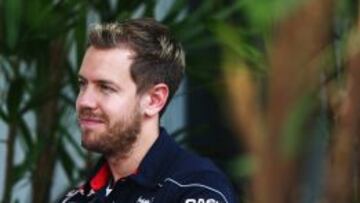 Vettel durante la rueda de prensa.