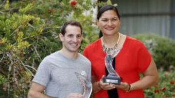 Renaud Lavillenie y Valerie Adams.