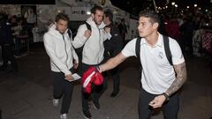 El Real Madrid, a su llegada a Bilbao, donde juega este s&aacute;bado ante el Athletic.