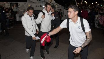 El Real Madrid, a su llegada a Bilbao, donde juega este sábado ante el Athletic.