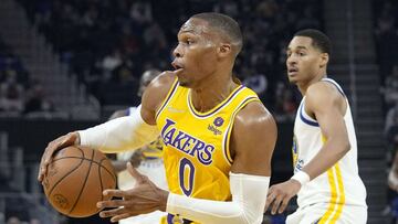Russell Westbrook, durante el amistoso entre Los Angeles Lakers y Golden State Warriors.