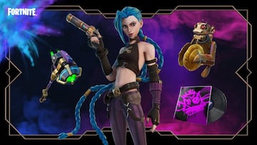 Arte oficial del skin Jinx Arcane en Fortnite