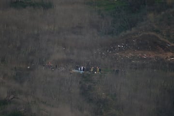 Imágenes aéreas del accidente sufrido por la leyenda del baloncesto Kobe Bryant. 