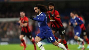 LONDON, ENGLAND - DECEMBER 27: Marc Cucurella of Chelsea runs with the ball during the Premier League match between Chelsea FC and AFC Bournemouth at Stamford Bridge on December 27, 2022 in London, England. (Photo by Chris Lee - Chelsea FC/Chelsea FC via Getty Images)