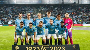 Once inicial del Celta contra el Cádiz en Balaídos, partido correspondiente a la decimoquinta jornada de la temporada 2023-2024