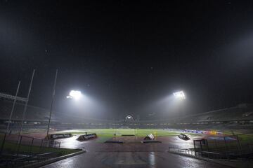 La fuerte lluvia que suspendió el Pumas vs Celaya en imágenes