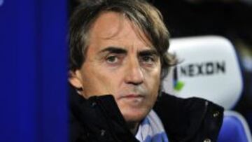 Mancini, durante su etapa en el banquillo del City.