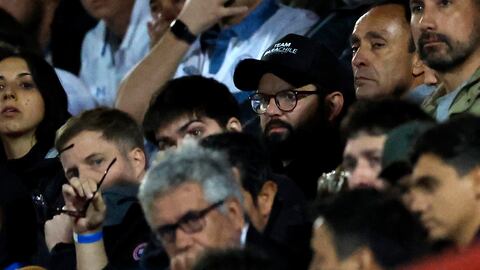 Futbol, Universidad Catolica vs Colo Colo.
Fecha 9, campeonato Nacional 2024.
El Presidente de la Republica Gabriel Boric es fotografiado durante el partido de primera division  disputado en el estadio Santa Laura de Santiago, Chile.
20/04/2024
Andres Pina/Photosport

Football, Universidad Catolica vs Colo Colo.
9th turn, 2024 National Championship.
The President of the Republic Gabriel Boric is pictured during the first division match against Colo Colo  held at the Santa Laura stadium in Santiago, Chile.
20/04/2024
Andres Pina/Photosport