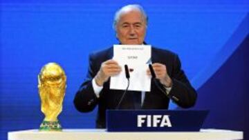 Joseph Blatter, en el momento en que Qatar fue elegida sede del Mundial 2022.