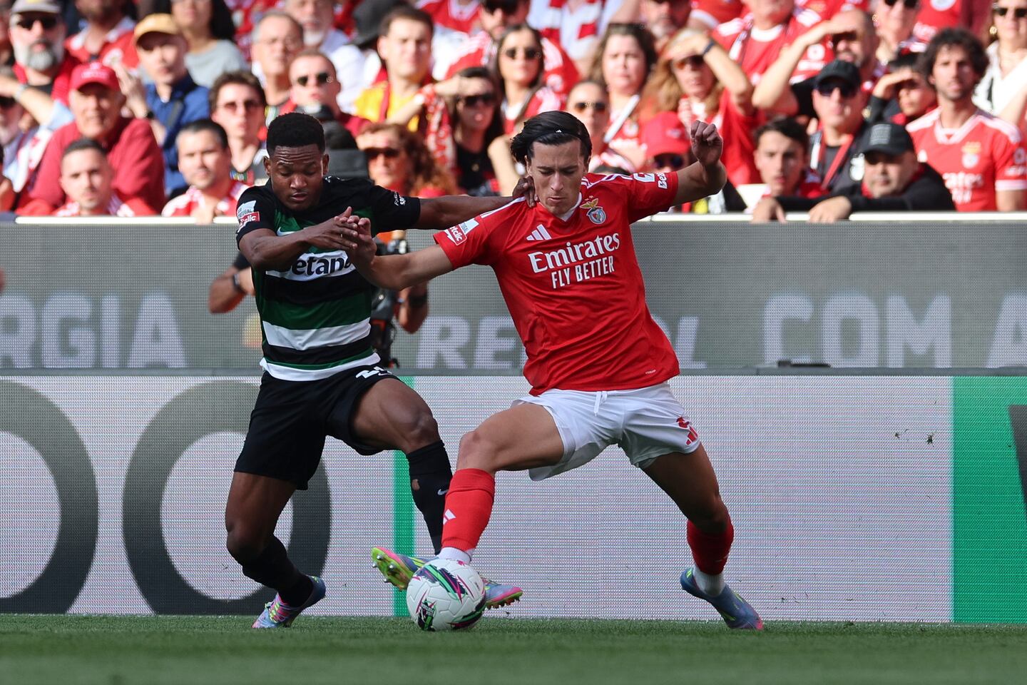 Álvaro Carreras in action for Benfica against Sporting CP