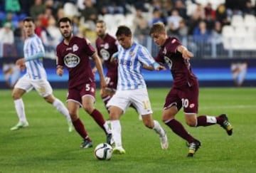 Horta durante el partido de vuelta de los dieciseisavos de final de la Copa del Rey que disputan esta noche en el estadio de La Rosaleda, en Málaga.