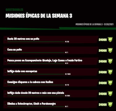 Fortnite Temporada 6: desafíos y misiones filtradas Semana 3