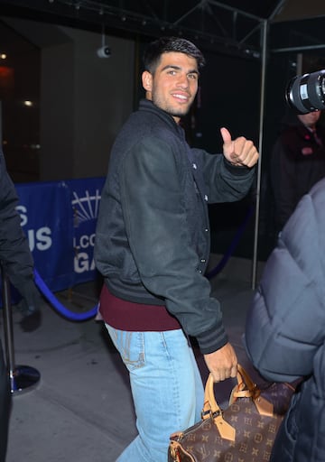 Carlos Alcaraz legando al Madison Square Garden.