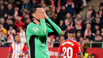 ?lvaro Morata se lamenta durante el partido contra el Girona.