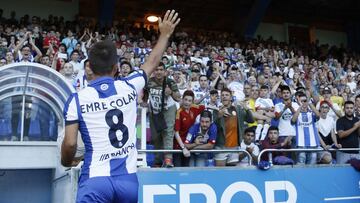 Emre ?olak, durante su presentaci¨®n con el Deportivo.