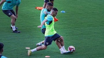 El nuevo fichaje del Málaga, Juan Hernández, con ganas.