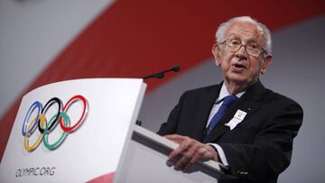 Samaranch, en la Asamblea del COI en 2009 en Copenhague en la que intervino para pedir el voto para Madrid 2016.