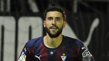 Borja celebra un gol al Celta en su estadio.