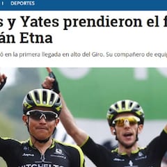Colombia se rinde a Chaves tras ganar en el Etna en el Giro