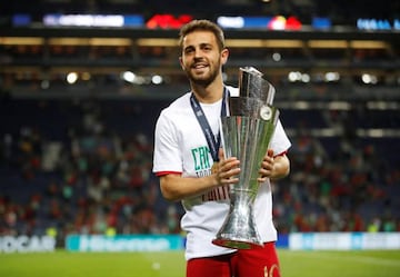More silverware | Portugal's Bernardo Silva celebrates winning the UEFA Nations League.